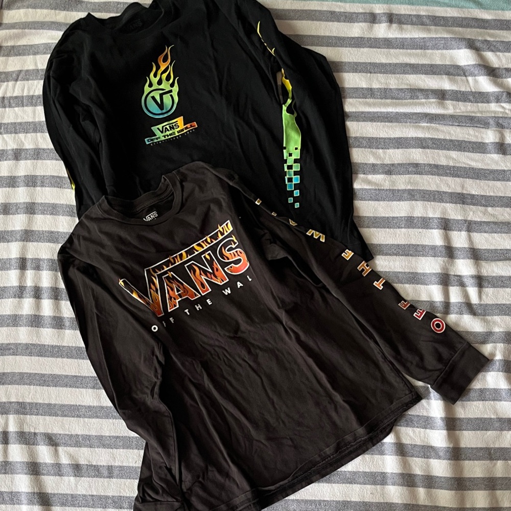 Vans Black Graphic Long Sleeve Tees